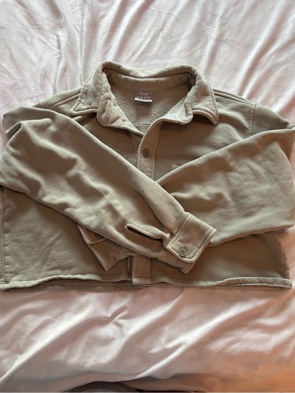 Aritzia TNA Cozy Fleece Button-Up Sweater